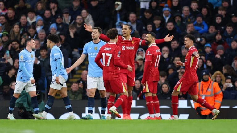How Liverpool's next five fixtures compare to Arsenal's after statement Man City victory