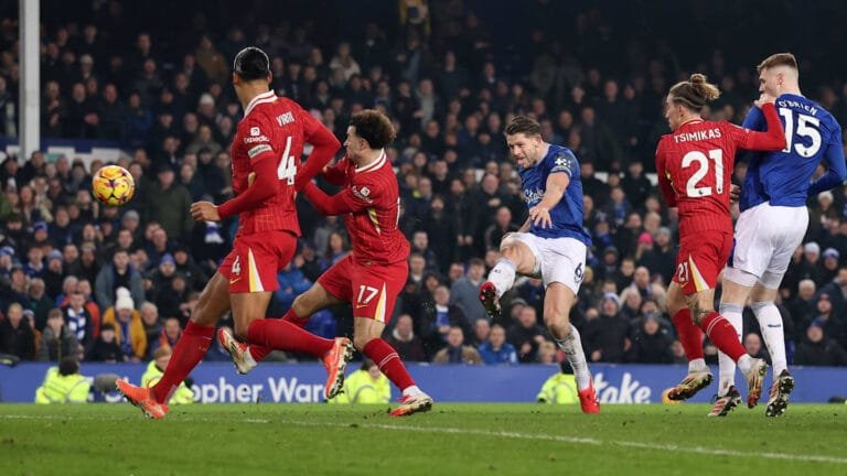 Player ratings as 98th minute equaliser sees derby points shared at Goodison Park