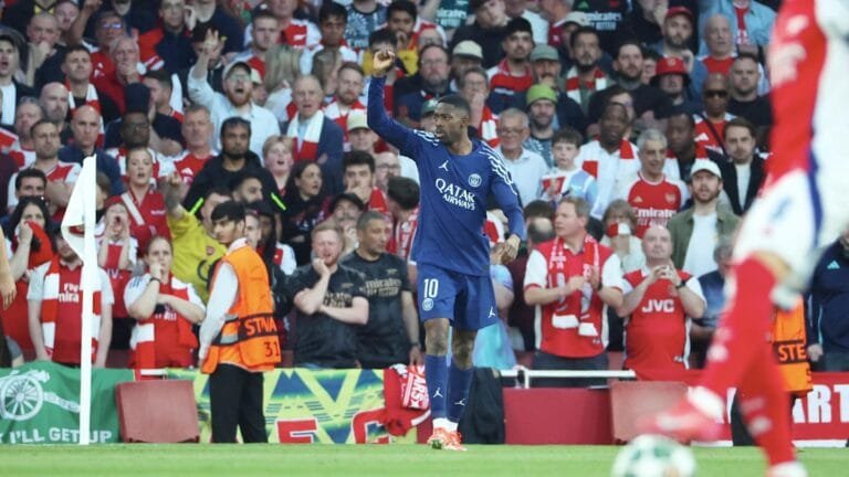 Player ratings as early Dembele goal hands Parisians advantage