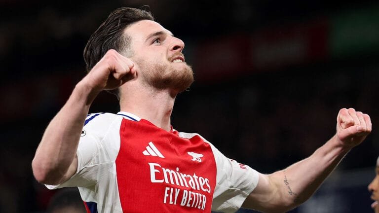 William Saliba delivers hilarious reaction to Declan Rice's Arsenal heroics