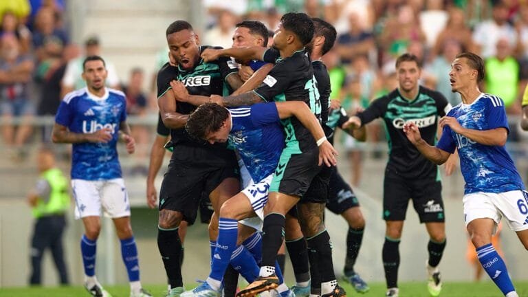 Punches thrown in nasty brawl between Como and Real Betis